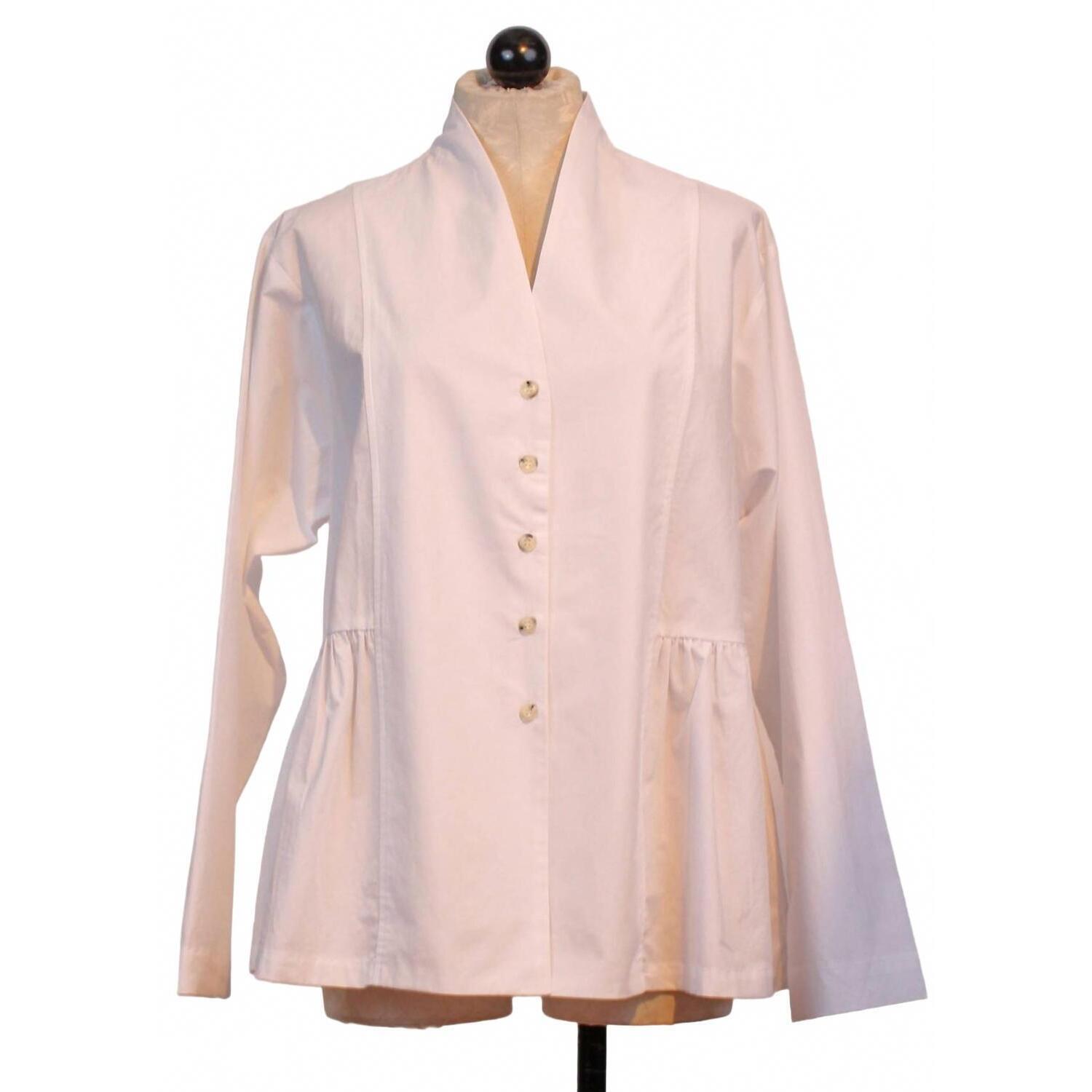 New Alembika Women's Peplum Blouse In White
